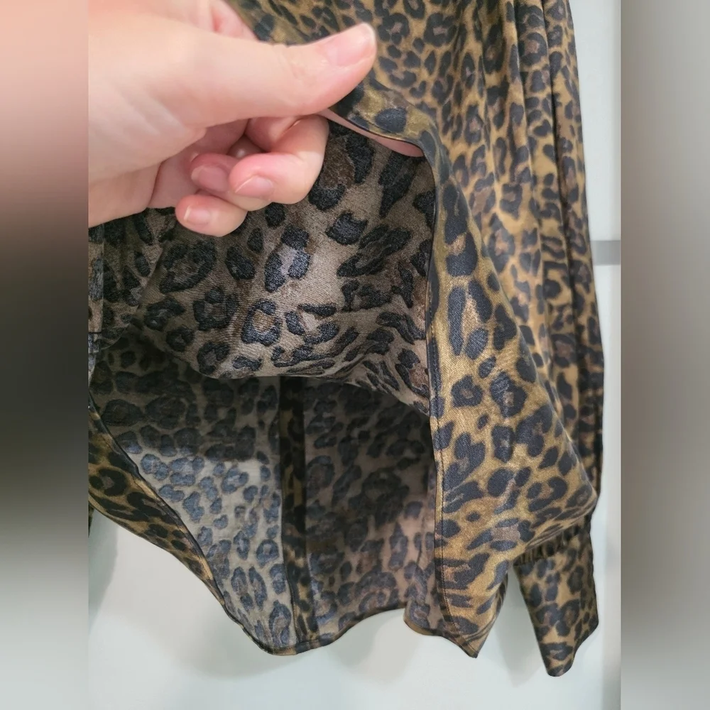 ZARA WOMAN ANIMAL PRINT SHIRT Top Blouse Leopard - Picture 6 of 16